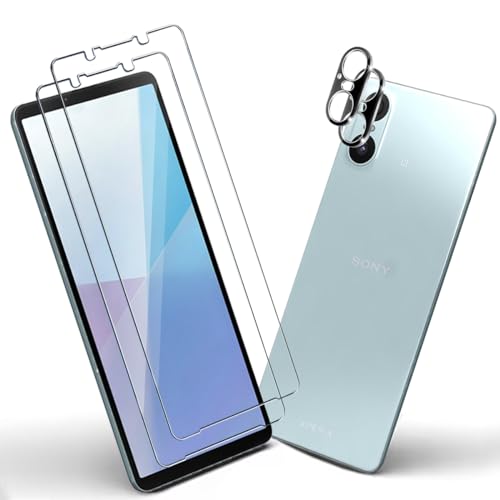 Yiunssy Schutzfolie für Sony Xperia 10 VI Schutzglas und Sony Xperia 10 VI Panzer Schutz Glas Kamera[2+2 Stück],Anti- Kratzer/9H Härte/HD Klar Displayschutzfolie,Panzerfolie für Sony Xperia 10 VI von Yiunssy