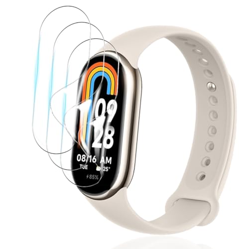 Yiunssy Schutzfolie für Xiaomi Smart Band 8 3 Stück,HD Schutzfolie Panzerfolie,Vollständige Abdeckung, Anti-Fingerabdruck,Displayschutzfolie für Xiaomi Smart Band 8 Panzerfolie von Yiunssy