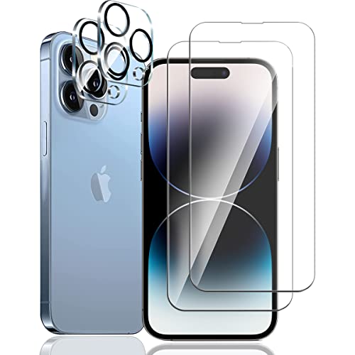 Yiunssy Schutzfolie für iPhone 14 Pro Max für Panzer Schutz glas und iPhone 14 Pro Max Kameraschutz [2+2 Stück],Glas Folie,HD Klar Kamerafolie Displayschutzfolie,Panzerfolie für iPhone 14 Pro Max von Yiunssy