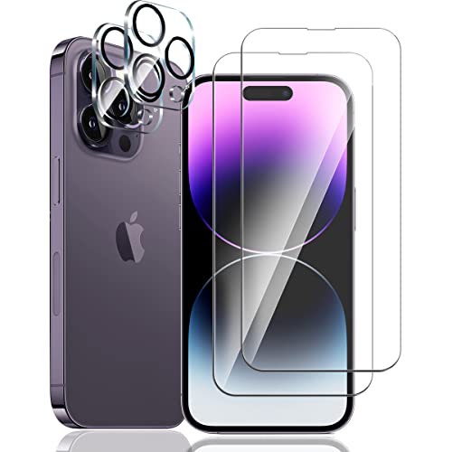 Yiunssy Schutzfolie für iPhone 14 Pro für Panzer Schutz glas und iPhone 14 Pro Kameraschutz [2+2 Stück],9H Härte Glas Folie,HD Klar Kamerafolie Displayschutzfolie,Panzerfolie für iPhone 14 Pro von Yiunssy