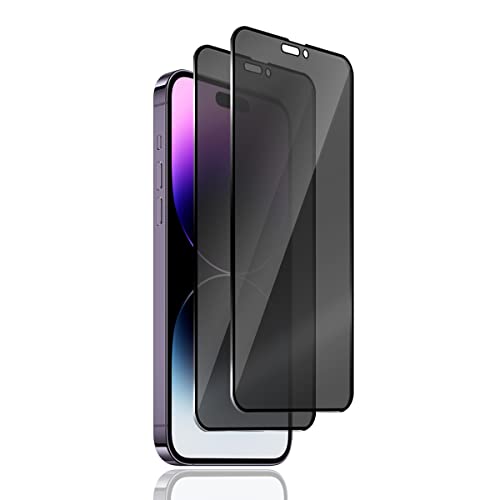 Yiunssy Sichtschutz Schutzfolie für iPhone 14 Pro für Panzer Schutz glas [2 Stück],9H Härte Anti-Spähen Glas Folie/Privatsphäre Schutz/3D-Vollabdeckung/Privacy Panzerfolie für iPhone 14 Pro 6.1 von Yiunssy