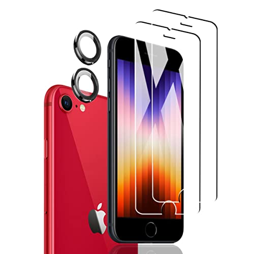 Yiunssy für iPhone SE 3 2022/SE 2 2020 Panzer Schutz Glas Schutzfolie und Kamera Schutzfolie [2+2 Stück],HD Displayschutzfolie Kameraschutz,Anti-Fingerabdruck,Panzerglasfolie von Yiunssy