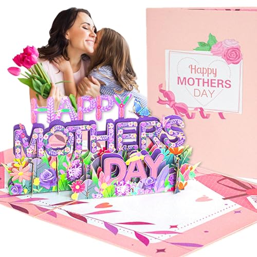 Yiurse Muttertagskarte – 3D-Grußkarte zum Muttertag, Segen aus Papier, Skulpturen, 20 x 15 cm, romantische Festival-Karte für Mutter, Oma, Freundinnen von Yiurse