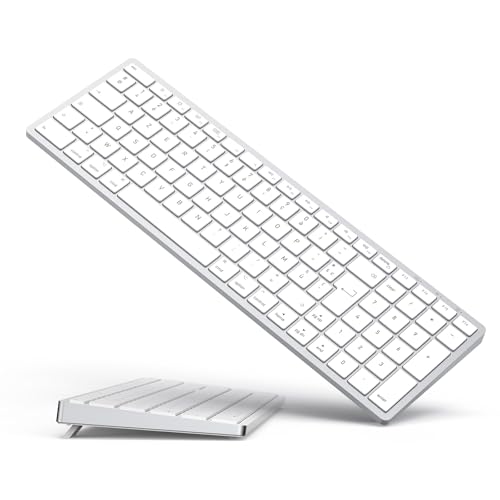 Kabellose Bluetooth-Tastatur für Mac OS, AZERTY-Layout, Scherentasten für präzises Tippen, wiederaufladbarer Akku, extra lange Akkulaufzeit, kompatibel mit iMac/MacBook Pro/Mac Mini oder iPad von Yivandi