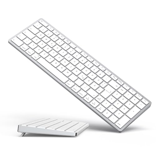 Yivandi Drahtlose Bluetooth-Tastatur für Apple Mac OS – QWERTZ Layout, Scherentasten für präzises Tippen, Wiederaufladbarer Akku, Extra-Lange Betriebszeit, Kompatibel mit iMac/MacBook Pro/Mac Mini von Yivandi