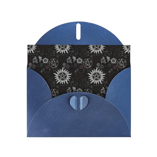 Yiyilong Grußkarte aus Perlpapier, Motiv: Supernatural-Symbole, schwarzer Druck, Urlaubs-Grußkarte, Notizkarten für Weihnachten, Geburtstag, Erntedankfest Yiyilong Grußkarte aus Perlpapier, Motiv: Supernatural-Symbole, schwarzer Druck, Urlaubs-Grußkarte, Notizkarten für Weihnachten, Geburtstag, Erntedankfest von Yiyilong