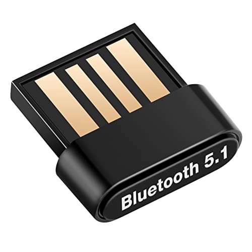 Bluetooth Adapter PC, Yizhet Bluetooth 5.1 Adapter, Plug & Play Mini Bluetooth USB Dongle Receiver Transmitter für PC, Kopfhörer, Laptop, Tastatur, Maus, Drucker von Yizhet