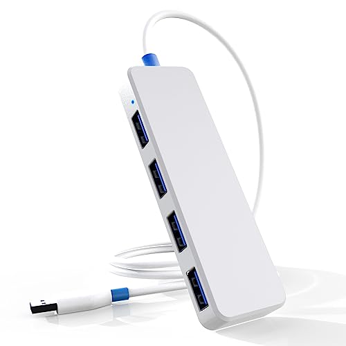 Usb Mehrfachstecker, Yizhet 4 Port USB 3.0 Hub USB Verteiler, SuperSpeed 5Gbps Datenhub, USB Erweiterung mit 60cm Kabel, Kompatibel mit MacBook Air/Pro/Mini, PS4, Laptops und PC, USB Flash Drives, HDD von Yizhet