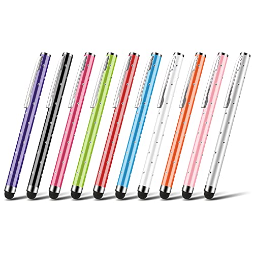 Yizhet 10x Eingabestift Stylus Stift Touch Pen Touchstift Universal für iPhone iPad Samsung und Alle Smartphone Handy Tablet mit kapazitiven Touchscreen (Strass Version) von Yizhet