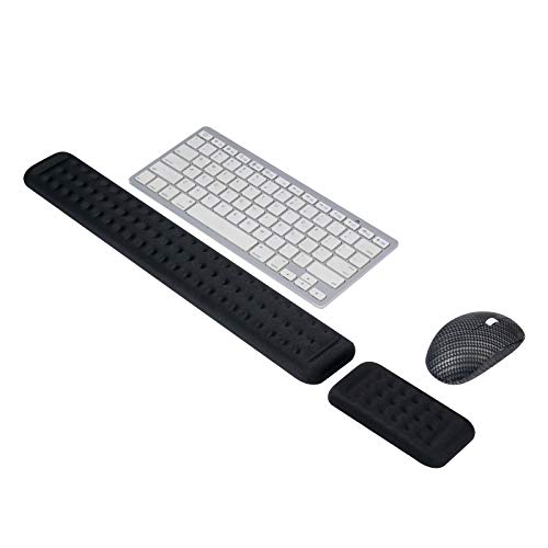 Yizhet Handgelenkauflage Set für Tastatur und Maus Handballenauflage mit Ergonomische Memory Schaum Bequeme Handauflage Anti-Sehnenscheidenprobleme für Computer, Laptop und Notebook (Schwarz) von Yizhet