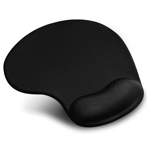 Yizhet Mousepad mit Handauflage, Mauspad Gel Ergonomisches Mauspad mit Gelkissen, Wasserdicht Anti-Sehnenscheidenprobleme Mousepad für Schonende Haltung (Schwarz) von Yizhet