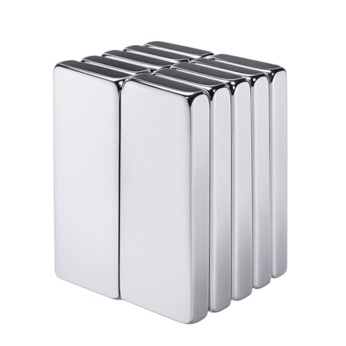 Yizhet Neodym MIni Magnete, 28X8X4.5 mm Klein Magnet Kühlschrank Magneten für Whiteboard, Lernbüro, Kühlschrank, Magnettafel, Pinnwand, Silber, 10 Stück von Yizhet