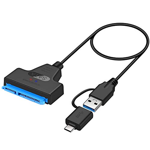 Yizhet USB 3.0 Type C zu SATA Adapter Kabel USB 3.0 Zu SATA Adapter, USB 3.0/Type-C zu SSD/2,5'' SATA-Festplatten Adapter, USB 3.0 auf 2,5" SATA III SSD Festplatte Adapter (Unterstützt UASP SATA III) von Yizhet