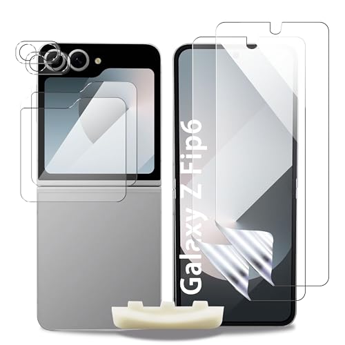 Schutzfolie für Samsung Galaxy Z Flip 6 5G Weich TPU Displayschutz,2 Stück Weiche TPU Innere Schutzfolie+2 Stück Äußerer Bildschirm für Panzerglas+2 Stück Kameraschutz Panzerfolie+Positionierhilfe Schutzfolie für Samsung Galaxy Z Flip 6 5G Weich TPU Displayschutz,2 Stück Weiche TPU Innere Schutzfolie+2 Stück Äußerer Bildschirm für Panzerglas+2 Stück Kameraschutz Panzerfolie+Positionierhilfe von YjkjYii