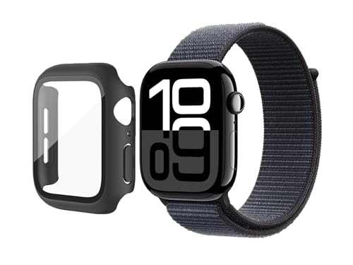 YjkjYii 1 Stück Hülle mit Displayschutz für Apple Watch Series 10 46mm Hartglas Schutzhülle,Hard PC Ultradünne Glas Schutz Case Rundum Displayschutz Schutzhülle - Schwarz YjkjYii 1 Stück Hülle mit Displayschutz für Apple Watch Series 10 46mm Hartglas Schutzhülle,Hard PC Ultradünne Glas Schutz Case Rundum Displayschutz Schutzhülle - Schwarz von YjkjYii