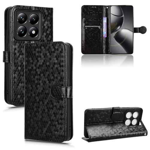 YjkjYii Hülle für Xiaomi 14T Pro Case,[Hochwertiges PU Leder][Kartenfach] Klapphülle Schutzhülle,Handyhülle mit Xiaomi 14T Pro - Schwarz von YjkjYii