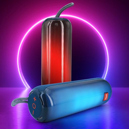Ykall Bluetooth Lautsprecher mit Licht, Tragbarer 20W Musikbox mit 360° HD Stereo Sound, 24 Std. Spielzeit, IPX5 wasserdicht, mit FM Radio, AUX und TF-Karten-Unterstützung Ykall Bluetooth Lautsprecher mit Licht, Tragbarer 20W Musikbox mit 360° HD Stereo Sound, 24 Std. Spielzeit, IPX5 wasserdicht, mit FM Radio, AUX und TF-Karten-Unterstützung von Ykall