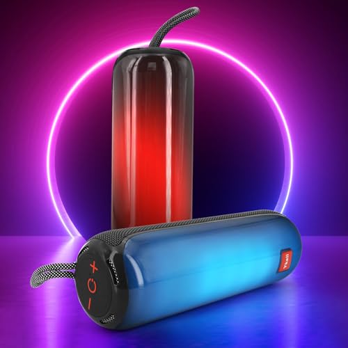Ykall Bluetooth Lautsprecher mit Licht, Tragbarer 20W Musikbox mit 360° HD Stereo Sound, 24 Std. Spielzeit, IPX5 Wasserdicht, mit FM Radio, AUX und TF-Karten-Unterstützung Ykall Bluetooth Lautsprecher mit Licht, Tragbarer 20W Musikbox mit 360° HD Stereo Sound, 24 Std. Spielzeit, IPX5 Wasserdicht, mit FM Radio, AUX und TF-Karten-Unterstützung von Ykall