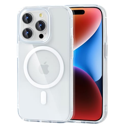 Ykasia Für iPhone 15 Pro 6,1 Zoll Hülle, Kratzfeste Rückseite, Schutzhülle Cover, Vergilbungsbeständig, Magnetisches Handyhülle Case Für iPhone 15 Pro (Durchsichtig) von Ykasia