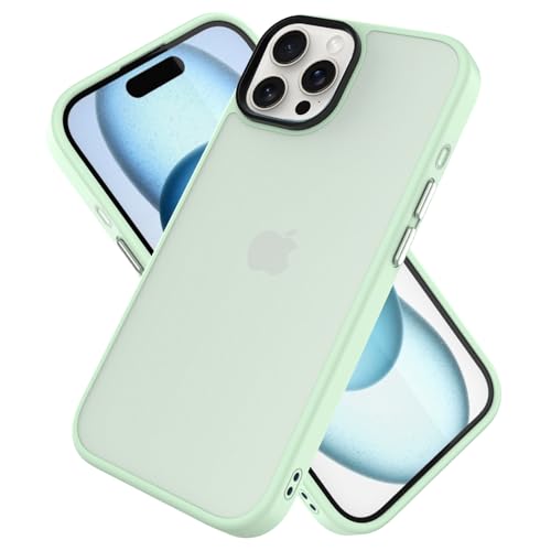 Ykasia Hülle für iPhone 15 Pro Max 6,7 Zoll, Stoßfest Kratzfest Schutzhülle, Mattierte Durchscheinende Rückseite Schutzhülle, Rückseite Dünn, Anti-Fingerabdruck (Grün) von Ykasia