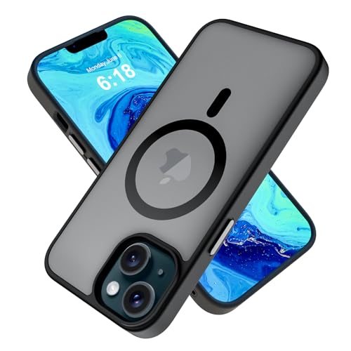 Ykasia für iPhone 14 Hülle und iPhone 13 Hülle Hülle, mit MagSafe, Magnetisch Hülle, Mattierte Durchscheinende Rückseite Schutzhülle, Anti-Fingerabdruck (Schwarz) Ykasia für iPhone 14 Hülle und iPhone 13 Hülle Hülle, mit MagSafe, Magnetisch Hülle, Mattierte Durchscheinende Rückseite Schutzhülle, Anti-Fingerabdruck (Schwarz) von Ykasia
