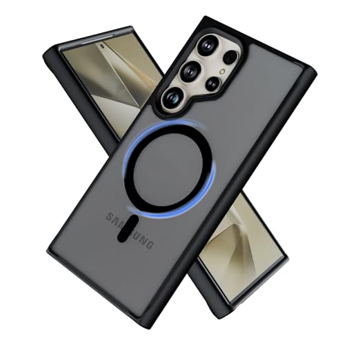Ykasia für Samsung S24 Ultra Hülle, Nie Vergilbung Klar Hülle, Magnetische Hülle für Samsung Galaxy S24 Ultra, Kompatibel mit Kabelloses Laden, Hautfreundliche Textur, Schwarz Ykasia für Samsung S24 Ultra Hülle, Nie Vergilbung Klar Hülle, Magnetische Hülle für Samsung Galaxy S24 Ultra, Kompatibel mit Kabelloses Laden, Hautfreundliche Textur, Schwarz von Ykasia