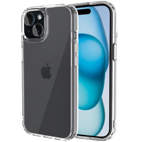 Ykasia für iPhone 15 Plus Hülle, Harte PC Rahmen & Weiche TPU Rückseite, Kameraschutz, Militärnorm Schutz, Anti-Kratzt Transparent Rückseite (Durchsichtig) von Ykasia