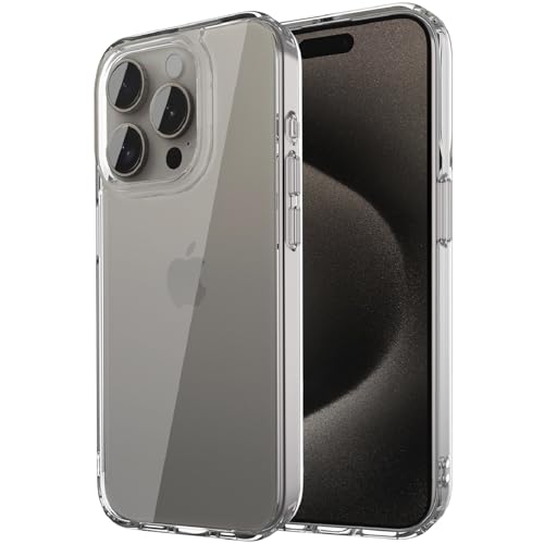 Ykasia für iPhone 15 Pro Max Hülle, Harte PC Rahmen & Weiche TPU Rückseite, Kameraschutz, Militärnorm Schutz, Anti-Kratzt Transparent Rückseite (Durchsichtig) von Ykasia