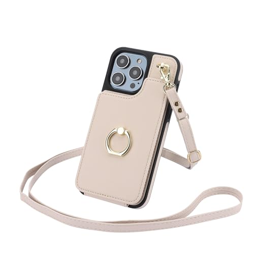 Ykerey Handyhülle für iPhone 15 Pro Hülle mit Band PU Leder Kunstleder Kartenfächern Klapphülle Stoßfeste Halter Standfunktion Brieftasche Handykette Schutzhülle, Beige Ykerey Handyhülle für iPhone 15 Pro Hülle mit Band PU Leder Kunstleder Kartenfächern Klapphülle Stoßfeste Halter Standfunktion Brieftasche Handykette Schutzhülle, Beige von Ykerey