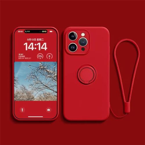 Ykerey Hülle für iPhone 13 Mini Handyhülle mit Ring Ständer Lanyard Dünn Silikon Halter Schutzhülle Magnetische Autohalterung Cover mit Mikrofaser-Futter für iPhone 13 Mini, Red Ykerey Hülle für iPhone 13 Mini Handyhülle mit Ring Ständer Lanyard Dünn Silikon Halter Schutzhülle Magnetische Autohalterung Cover mit Mikrofaser-Futter für iPhone 13 Mini, Red von Ykerey