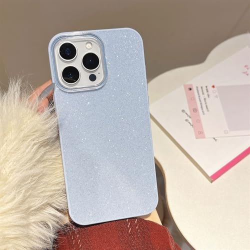 Ykerey Hülle für iPhone 13 Pro Max Glitzer Schutzhülle Stoßfeste Silikon Handyhülle Niedliche für Frauen und Mädchen TPU Bumper Bling Case für iPhone 13 Pro Max(Blau) von Ykerey