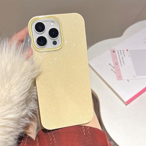 Ykerey Hülle für iPhone 14 Plus Glitzer Schutzhülle Stoßfeste Silikon Handyhülle Niedliche für Frauen und Mädchen TPU Bumper Bling Case für iPhone 14 Plus(Gelb) von Ykerey