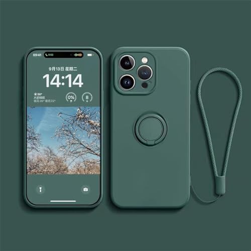 Ykerey Hülle für iPhone 15 Pro Max Handyhülle mit Ring Ständer Lanyard Silikon Halter Schutzhülle Magnetische Autohalterung Cover mit 1 Stücke Schutzfolie für iPhone 15 Pro Max, Dunkelgrün Ykerey Hülle für iPhone 15 Pro Max Handyhülle mit Ring Ständer Lanyard Silikon Halter Schutzhülle Magnetische Autohalterung Cover mit 1 Stücke Schutzfolie für iPhone 15 Pro Max, Dunkelgrün von Ykerey