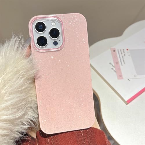 Ykerey Hülle für iPhone 16 Pro Glitzer Schutzhülle Stoßfeste Silikon Handyhülle Niedliche für Frauen und Mädchen TPU Bumper Bling Case für iPhone 16 Pro(Rosa) von Ykerey