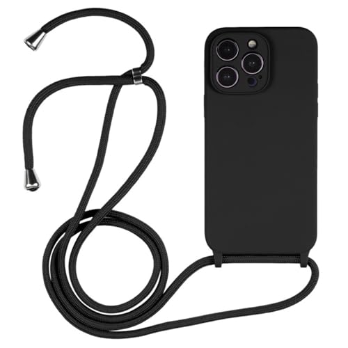 Ykerey Hülle mit Band für iPhone 14 Handykette Handyhülle mit Umhängeband Einstellbar Necklace Schutzhülle mit Kette Kameraschutz Case für iPhone 14(6.1"), Schwarz von Ykerey