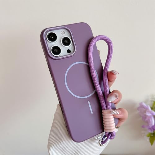 Ykerey Magnetisch Hülle für iPhone 16 Pro Handyhülle Silikon mit Handschlaufe Kompatibel mit MagSafe Stoßfeste Kameraschutz Kratzfes Schutzhülle für iPhone 16 Pro, Violett Ykerey Magnetisch Hülle für iPhone 16 Pro Handyhülle Silikon mit Handschlaufe Kompatibel mit MagSafe Stoßfeste Kameraschutz Kratzfes Schutzhülle für iPhone 16 Pro, Violett von Ykerey