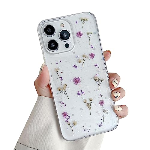 Ykerey Hülle für iPhone 12/12 Pro Durchsichtig Weiche Echte Getrocknete Blume Glitzer Handy Hülle TPU Silikon Flexibel Kratzfest Stoßfest Schutzhülle für iPhone 12/12 Pro Ykerey Hülle für iPhone 12/12 Pro Durchsichtig Weiche Echte Getrocknete Blume Glitzer Handy Hülle TPU Silikon Flexibel Kratzfest Stoßfest Schutzhülle für iPhone 12/12 Pro von Ykerey