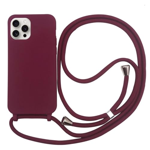 Ykerey Hülle für iPhone 14 Pro Max mit Band Handykette Kameraschutz Handyhülle Necklace mit Kordel zum Umhängen Einstellbar Handy Kette Schutzhülle für iPhone 14 Pro Max, Dunkelrot Ykerey Hülle für iPhone 14 Pro Max mit Band Handykette Kameraschutz Handyhülle Necklace mit Kordel zum Umhängen Einstellbar Handy Kette Schutzhülle für iPhone 14 Pro Max, Dunkelrot von Ykerey