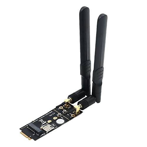 Yklhsocneg 1 Set M.2 Adapter M.2 Key B auf Key B Adapter mit Slot und 2 x Antenne für 3G/4G/5G Modul unterstützt 3042/3052 Typ M.2 Key B Kartengröße von Yklhsocneg