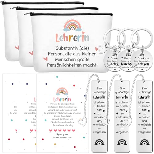 Ylinge Lehrerin Geschenk 3 Teiliges Lehrer Wertschätzung Geschenk Set mit Kosmetiktaschen Dankeskarten Schlüsselanhänger und Lesezeichen für Lehrertag Abschied Geburtstag Ruhestand Abschluss Ylinge Lehrerin Geschenk 3 Teiliges Lehrer Wertschätzung Geschenk Set mit Kosmetiktaschen Dankeskarten Schlüsselanhänger und Lesezeichen für Lehrertag Abschied Geburtstag Ruhestand Abschluss von Ylinge