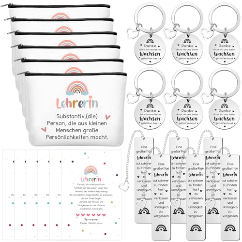 Ylinge Lehrerin Geschenk 6 Teiliges Lehrer Wertschätzung Geschenk Set mit Kosmetiktaschen Dankeskarten Edelstahl Schlüsselanhänger und Lesezeichen für Lehrertag Abschied Ruhestand Abschluss Ylinge Lehrerin Geschenk 6 Teiliges Lehrer Wertschätzung Geschenk Set mit Kosmetiktaschen Dankeskarten Edelstahl Schlüsselanhänger und Lesezeichen für Lehrertag Abschied Ruhestand Abschluss von Ylinge