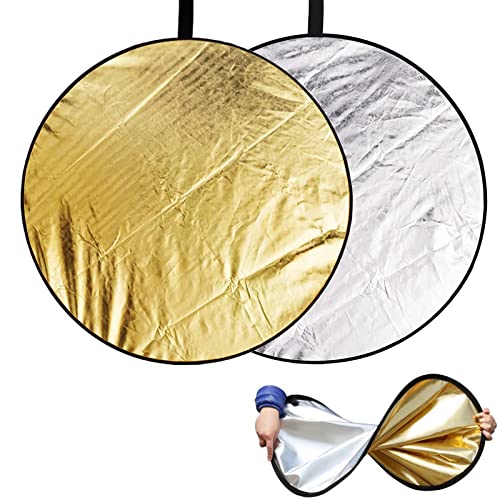 1 PCS 2-in-1 Reflektor Fotografie Set, 11,8 Zoll / 30 cm Licht Reflektor Licht Diffusor, runder Reflektor durchscheinend, Silber, Gold für Fotografie, Fotostudio, Beleuchtung Außenbeleuchtung von Ylinwtech