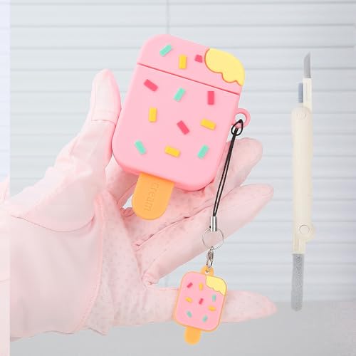 Yluirktfa AirPods 2/1 Schutzhülle mit Schlüsselanhänger & Reinigungsset, für Apple AirPods 2. 1. Generation, Ladehülle, 3D-Cartoon, niedlich, weiches Silikon, AirPod-Schutz für Damen, Herren, Mädchen Yluirktfa AirPods 2/1 Schutzhülle mit Schlüsselanhänger & Reinigungsset, für Apple AirPods 2. 1. Generation, Ladehülle, 3D-Cartoon, niedlich, weiches Silikon, AirPod-Schutz für Damen, Herren, Mädchen von Yluirktfa