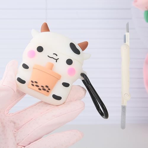 Yluirktfa AirPods 2/1 Schutzhülle mit Schlüsselanhänger und Reinigungsset, für Apple AirPods der 2. 1. Generation, Ladehülle, 3D-Cartoon, niedlich, weiches Silikon, AirPod-Schutz für Damen, Herren Yluirktfa AirPods 2/1 Schutzhülle mit Schlüsselanhänger und Reinigungsset, für Apple AirPods der 2. 1. Generation, Ladehülle, 3D-Cartoon, niedlich, weiches Silikon, AirPod-Schutz für Damen, Herren von Yluirktfa