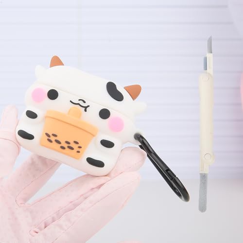 Yluirktfa AirPods 3 Schutzhülle mit Schlüsselanhänger und Reinigungsset, für Apple AirPods 3. Generation, Ladehülle, 3D-Cartoon, niedlich, weiches Silikon, AirPod-Schutz für Damen, Herren, Mädchen von Yluirktfa