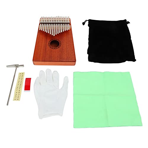 17 Tones Thumb Piano Set, Mahogany Wood Kalimba with Stainless Steel Keys, Portable Mini Finger Musical Instrument, Includes Tuning Hammer and Accessories, for Beginners and Trave von Ylwxzenith