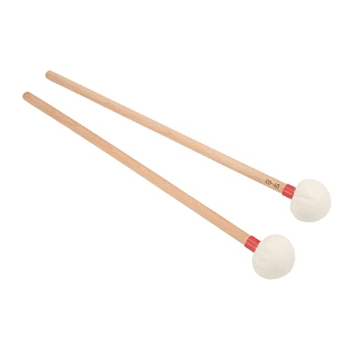2-teiliges Schlagzeugschlägel-Set mit Filzkopf und stabilem Ahorngriff, leicht und kompakt zum Tragen, weitgehend kompatibel mit Bassdrums, Pauken und Snare-Drums, sorgt für einen (Red) von Ylwxzenith