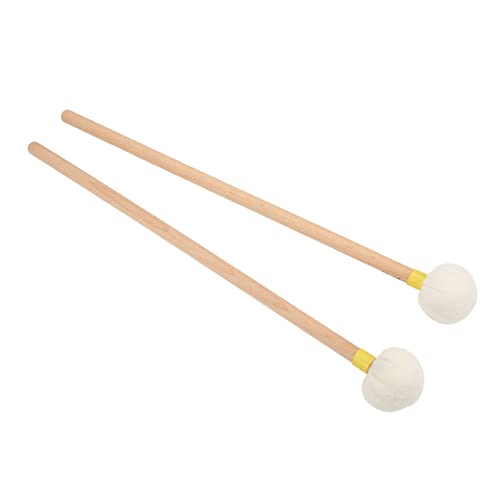 2-teiliges Schlagzeugschlägel-Set mit Filzkopf und stabilem Ahorngriff, leicht und kompakt zum Tragen, weitgehend kompatibel mit Bassdrums, Pauken und Snare-Drums, sorgt für einen (Yellow) von Ylwxzenith