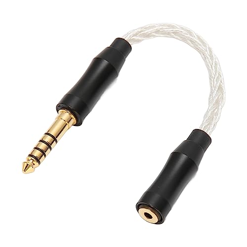 2.5mm Female to 4.4mm Male Sound Cable, Single Gemstone Copper Headphone Adapter, Durably and Performance, Gold Plated Connectors, Lossless Sound, for Headphones Speakers Phones (Silver) von Ylwxzenith