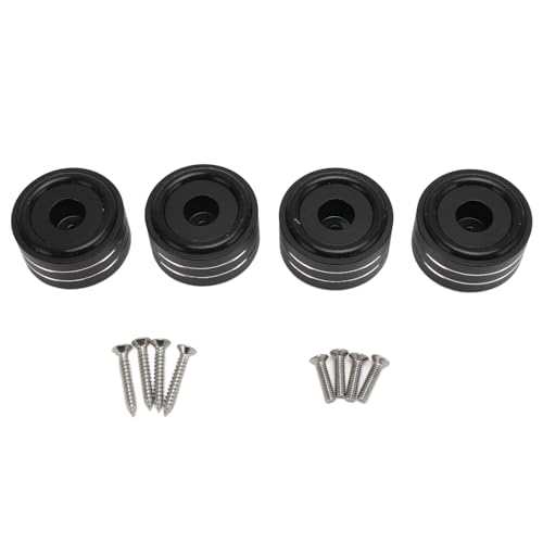 4pcs Aluminiumlegierungslautsprecher -Isolation Füße, die Vibration für Verstärker -CD -DVD -Player -HiFi -Geräte, Installation ohne Bohrung, Dämpfungsmaterial (Black) von Ylwxzenith